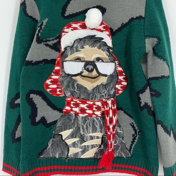 33 Degrees Ski Sloth Ugly Christmas Sweater, (7/8) - Picture 13 of 14